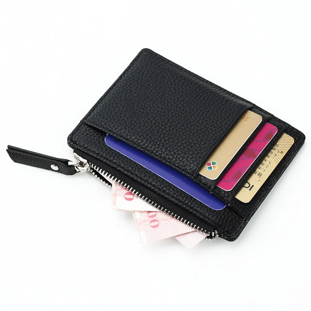 

PU Leather Card Holder Business Credit Card Case Cute Bank Card Bag Korea Portable Zipper Wallet Card Organizer Office Supplies