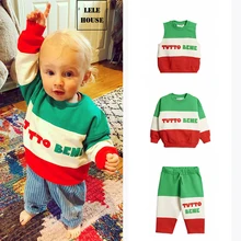MR TAO/Детский костюм; осень г.; Новая санитарная Одежда для мальчиков и девочек; Tutto Bene; красный свитер