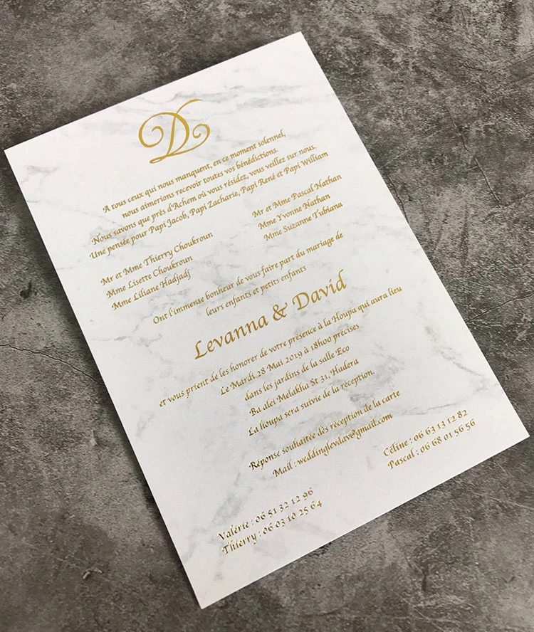 シンプルなゴールド箔マーブルデザインフラット結婚式の招待カード Card Design Card Cardcard Invitation Aliexpress