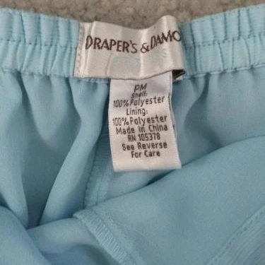 Drapers & Damons flowy pants womens size PM petite medium aqua blue polyester (3)
