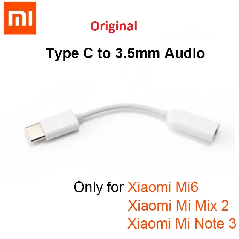 

Original Xiaomi Type-C Male to 3.5mm Female Audio Adapter mi 8 se Jack Type C to 3.5 Headphone aux mi6 A2 Note 3 MIX 2S p20
