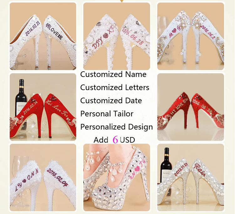 Crystal Shoes Cinderella Women Heels For Evening Party Glittering Round Toe Custom Silver Rhinestone Wedding Pumps Size 9|bride wedding shoes|crystal