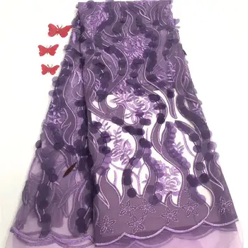 

Nigerian Tulle Lace Fabaric Latest 2019 High Quality African Sequins Lace Fabric For Wedding Dress Black sky blue pink