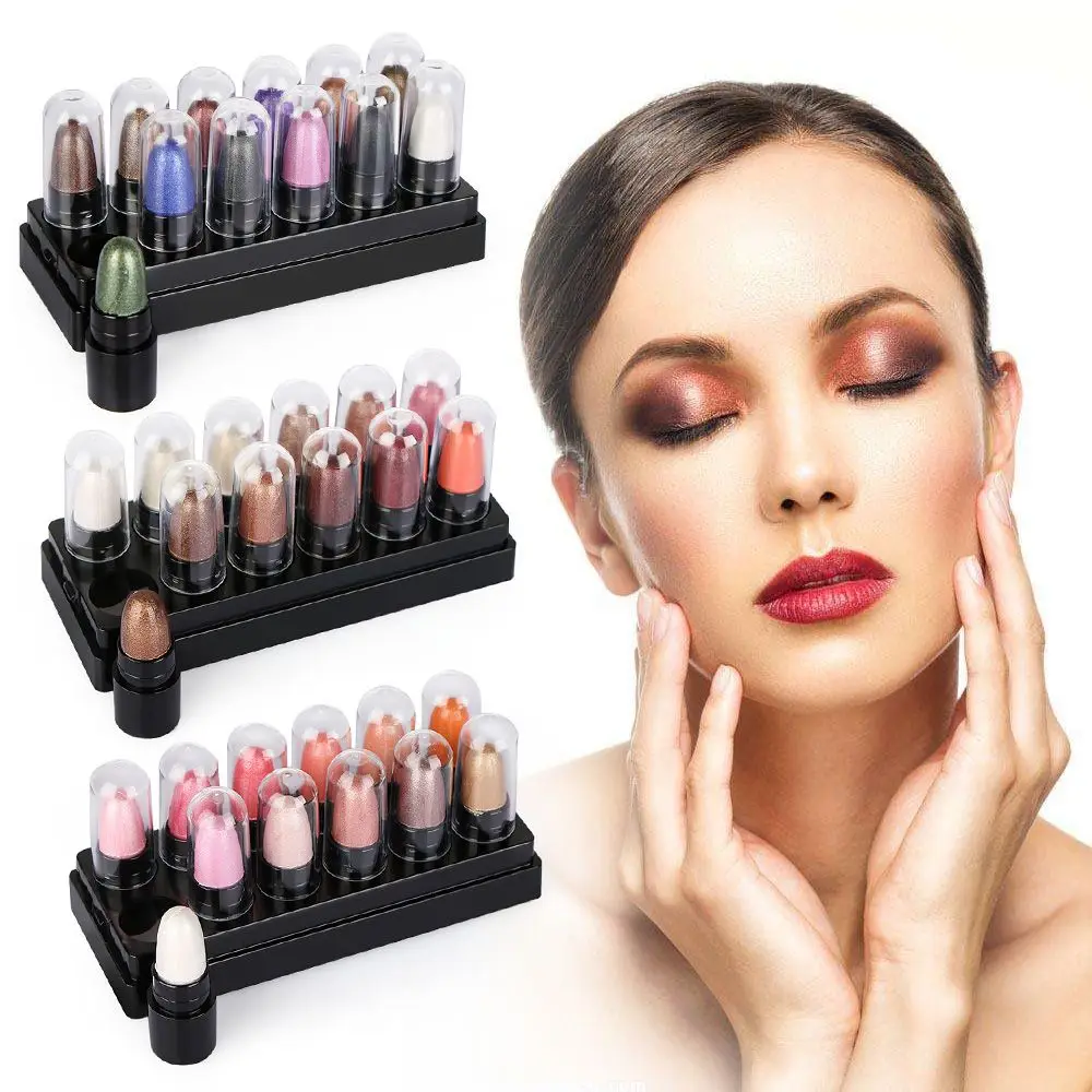 

12PCs/Set Makeup Eyeshadow Glitter Stick Highlighter Waterproof Multicolor Metallic Eye Shadow Pencil Eyeliner Cosmetic Tools