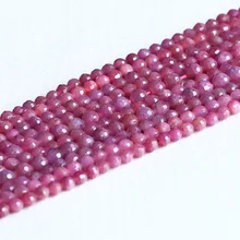 Высокое качество натуральный танзанийский красный рубин круглые свободные драгоценные камни граненые бусины 4 мм 5 мм 6 мм 7 мм 1" 05284