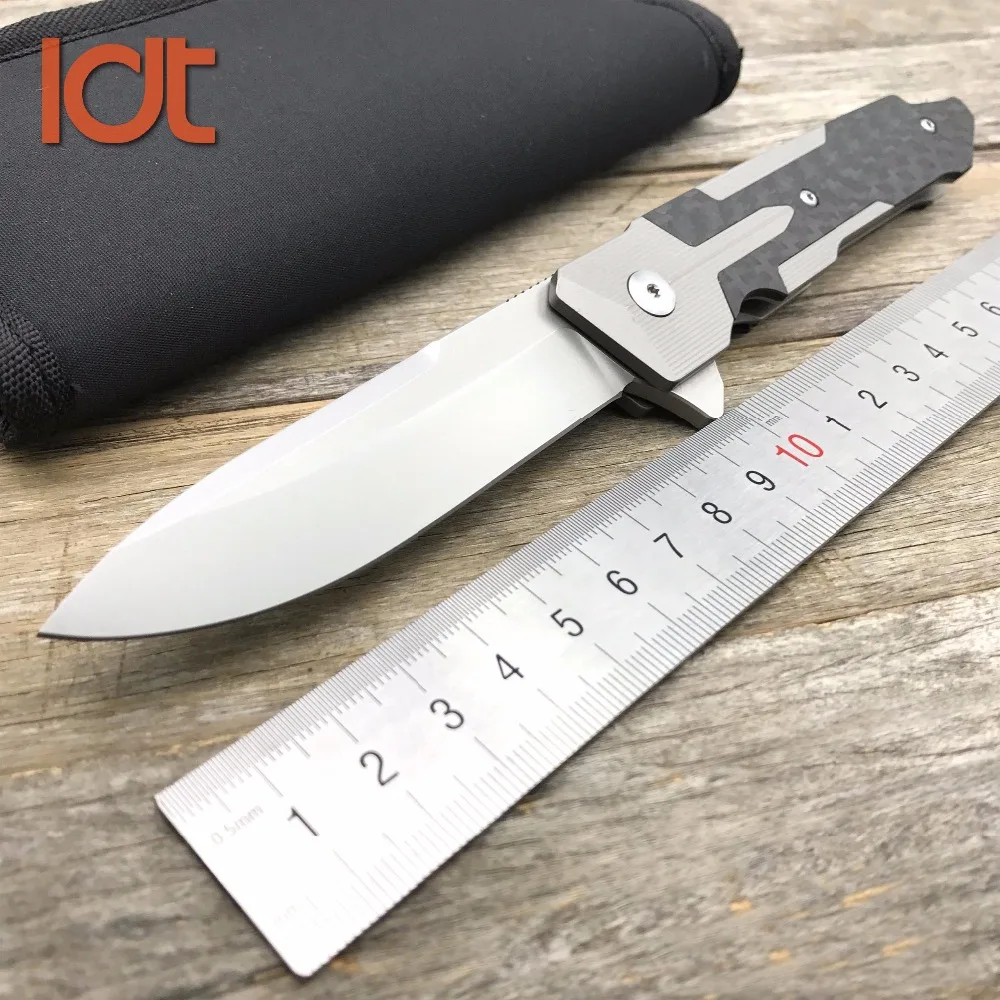 LDT TC4 Titanium Carbon Fiber Handle Sparta Folding Knife S35VN Blade