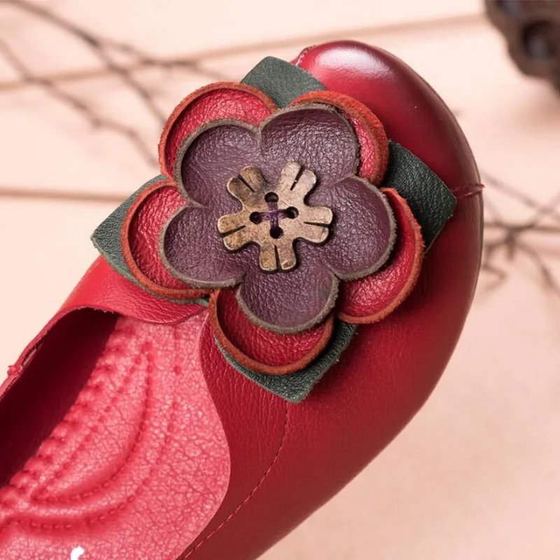 RUSHIMAN Handgemachte Schuhe Frau Echtem Leder Flache Schuhe Mode Faulenzer Weibliche Casual Schuhe Frauen Wohnungen Plus Größe 35-41
