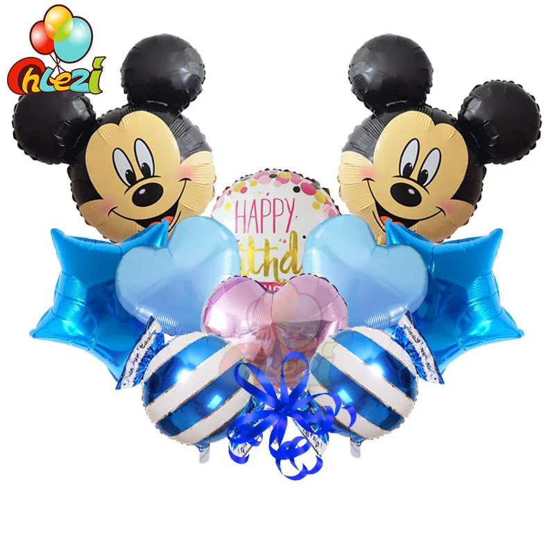 Микки Минни Маус мультфильм рисунок детский день рождения праздничные гелиевые шары Сердце Звезда Свадебные украшения детский душ globos - Цвет: style14