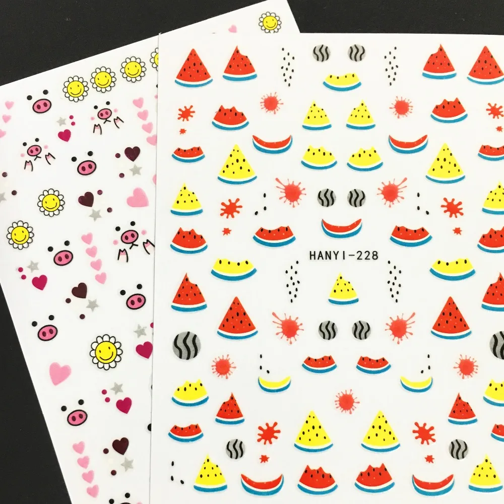 

Newest HANYI-229 3d nail art sticker Japan Korea style nail decal stamping template DIY nail decoration tools nail wraps