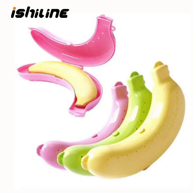 

New Qualified Cute 3 Colors Fruit Banana Protector Box Holder Case Lunch Container Storage Box for kids protect fruit case