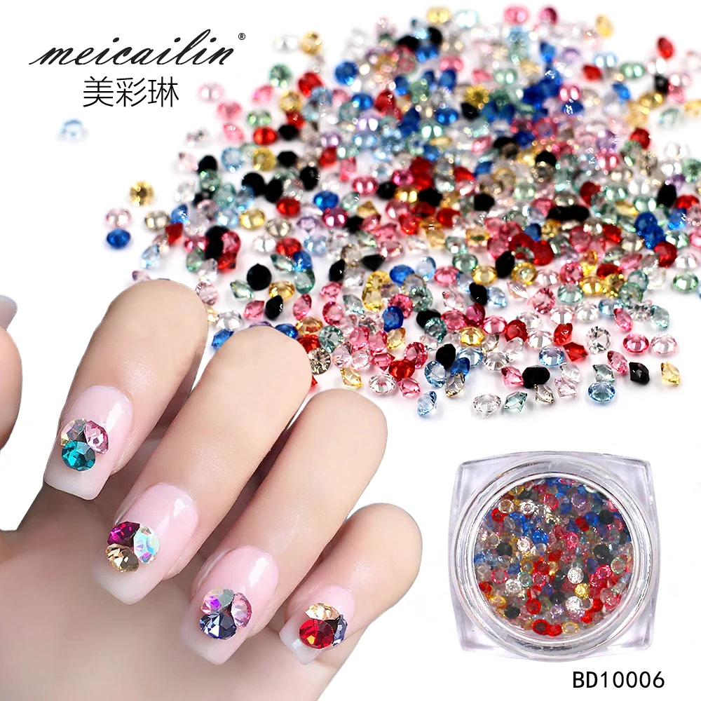 Meicailin Wholesale 150 pcs pack Crystal Multi-color 3D Nail Art Decorations Rhinestones For Nails Stone DIY Micro Diamond (1)