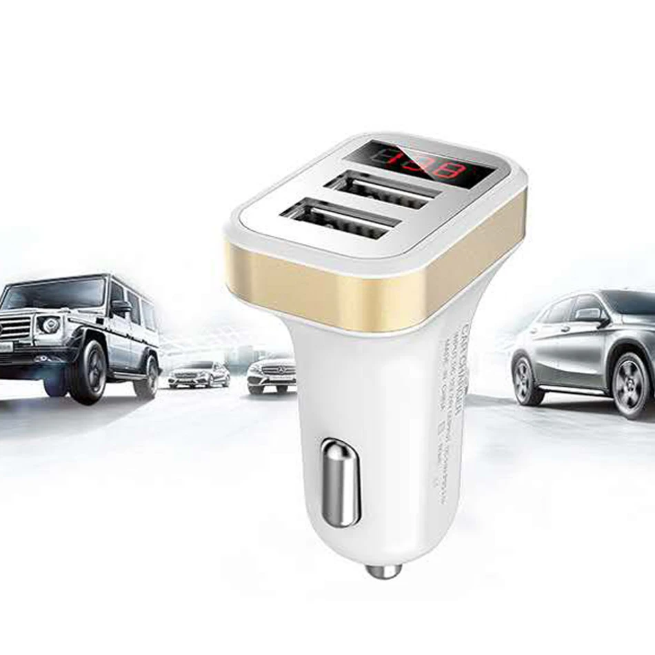 Car Charger Digital Display 2.1A Dual Port USB Charger Adapter for iPhone Samsung Xiaomi Huawei P20 lite USB Phone Charging8