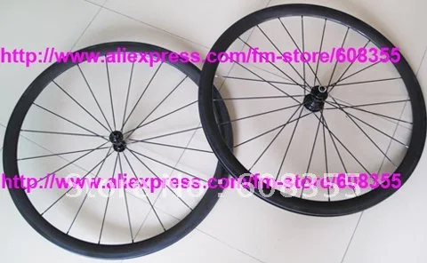 

3K Full Carbon Road Bike Bicycle 700C Tubular Wheelset 50MM , RIM 50MM , SPOKES , HUB, BRAKE PAD