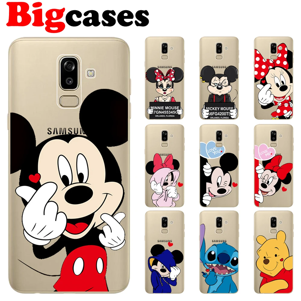 

For Samsung Galaxy J3 J5 J7 2017 J4 J6 J8 2018 Case Cover EU Soft TPU Silicone Fundas Cute Minnie Mickey Mouse Coque Phone Shell