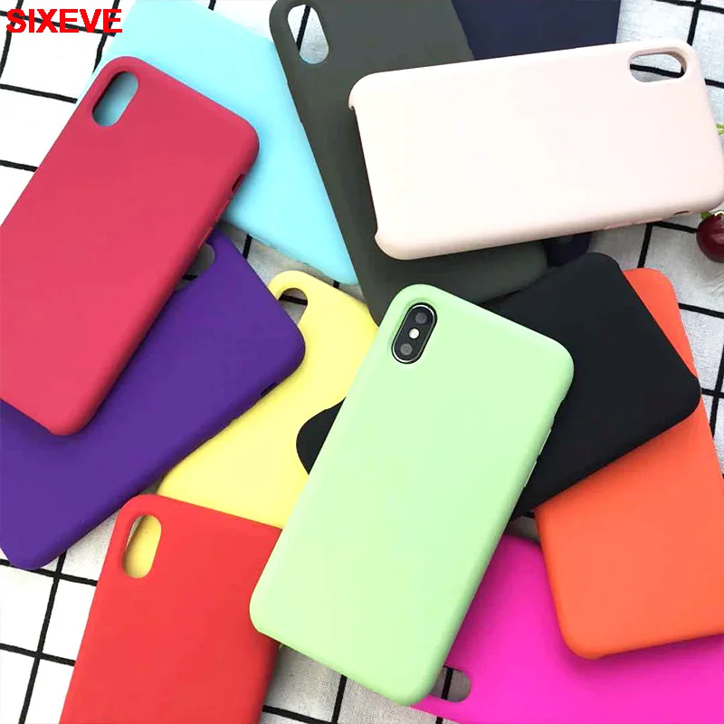 

Luxury Liquid Soft Silicone Sleeve Case For iPhone 6 s 6S 7 7S iPhone 8 Plus X 10 XR XS Max 6Plus 6SPlus 7Plus 8Plus Cell Phone