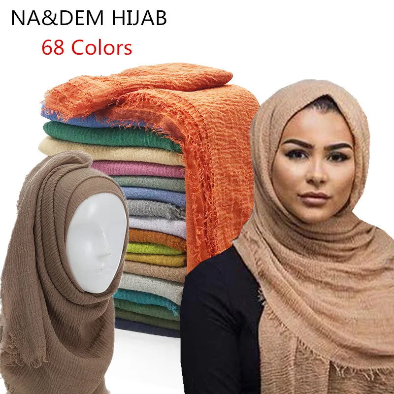 Women Maxi solid scarf bubble plain muslim hijab s