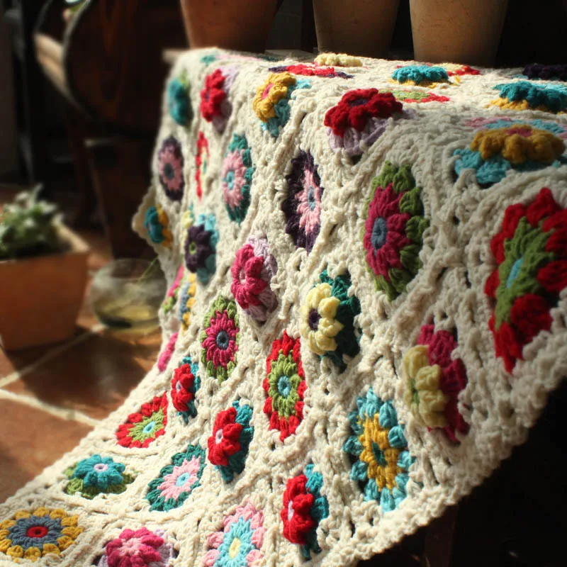 ^*Best Offers 80x60 hot sale DIY National fashion cushion Hand hooked fashion crochet blanket with tassels cushion felt pastoral style gift ^*Best Offers 80x60 hot sale DIY National fashion cushion Hand hooked fashion crochet blanket with tassels cushion felt pastoral style gift