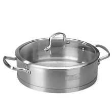 Кастрюля 28 см из нержавеющей стали#18/10 C001B Сковорода 28 см кухонная кастрюля для приготовления пищи высокое качество