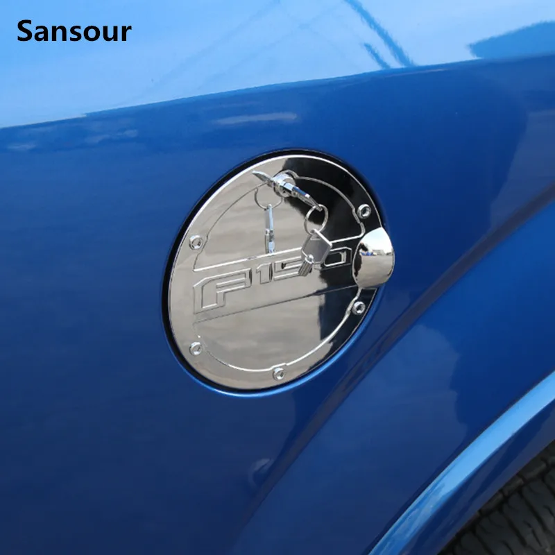 Sansour For Ford F150 ABS/Metal Oil Gas Filler Fuel Tank Door Cover