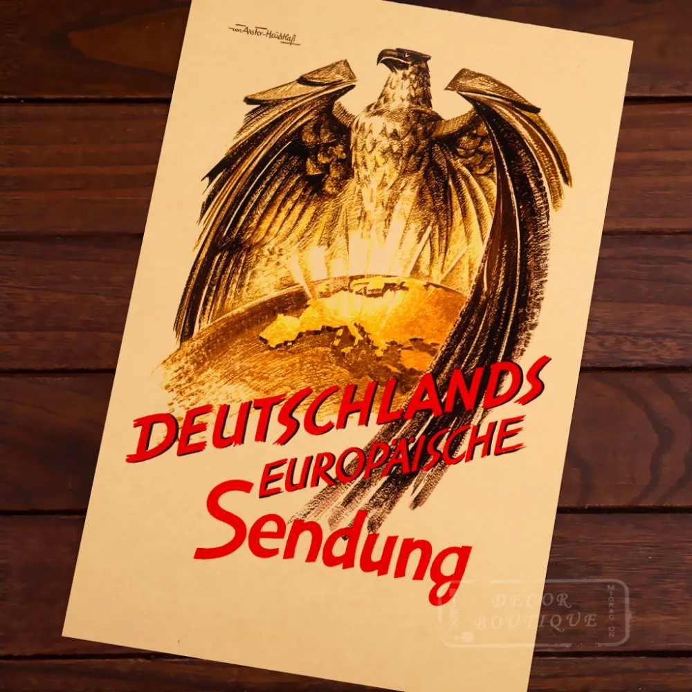 

Eagle Fight Soviet Communism German WW2 Vintage Classic Retro Canvas Painting Frame Poster DIY Wall Home Posters Home Decor Gift