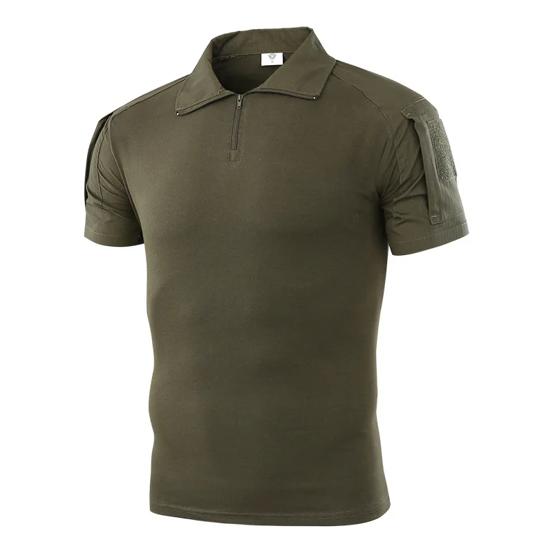 Военный мужской Камуфляжный костюм лягушки с коротким рукавом, брендовая хлопковая Тонкая Повседневная тактическая футболка, мужские тренировочные рубашки, S-2XL AF416 - Цвет: ARMY GREEN