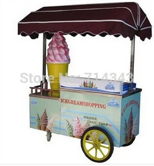 

Manual mobile ice cream car With battery Without electricity flow type ice cream cart,moveble capenet yogurt maker