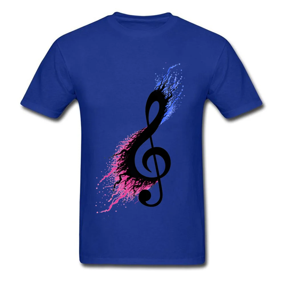 Music sign spill Group Summer 100% Cotton Fabric Crewneck Men Tees Printed On Tee-Shirts Brand New Short Sleeve Top T-shirts Music sign spill blue
