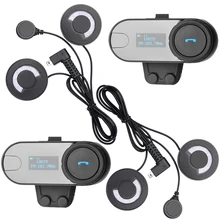 FreedConn Brand,LCD Screen! With FM Radio! 2 pcs BT Interphone Bluetooth Motorcycle Helmet Headset Intercom with Soft Headphone