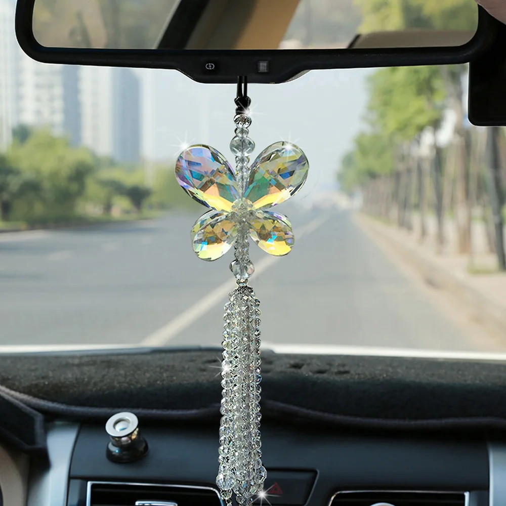 Briljante Auto Hanger Kristal Vlinder Opknoping Ornament Auto interieur Decoratie Home Decorcar