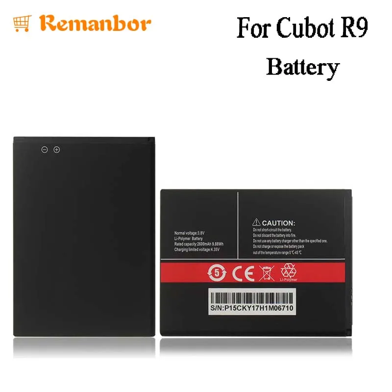 Remanbor For Cubot R9 Battery 2600mAh Smartphone