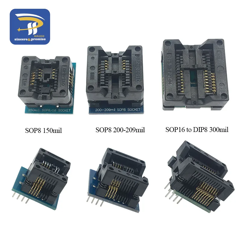 

SOP16 to DIP8 Wide-body Seat Wide 150mil 200mil 208mil 209mil 300mil Programmer SOP8 Adapter Socket for EZP2010 EZP2013 CH341A