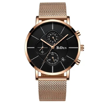

BIDEN brand man watches waterproof men wristwatches quartz stainless steel Multifunction male clocks Chronograph calendar 2018