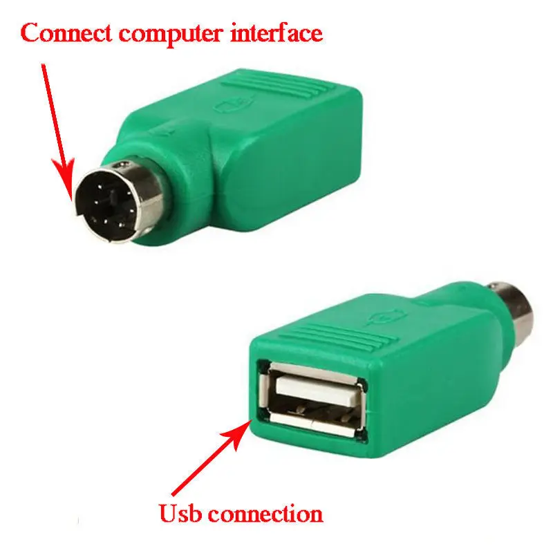 NEW 2x USB Female to PS//2 Male Converter Adapter for Computers Mouse Keyboard