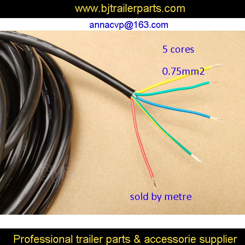 CVP оптом трейлер кабель трейлер Электрический кабель провода черный 5 ядер 0,75 мм2, трейлер запчасти