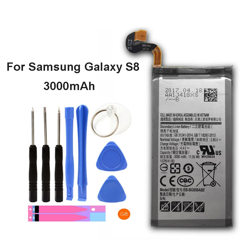 Оригинальный аккумулятор для Galaxy S8 SM G9508 G950F G950A G950T G950U G950V G950S EB BG950ABE батареи 3000
