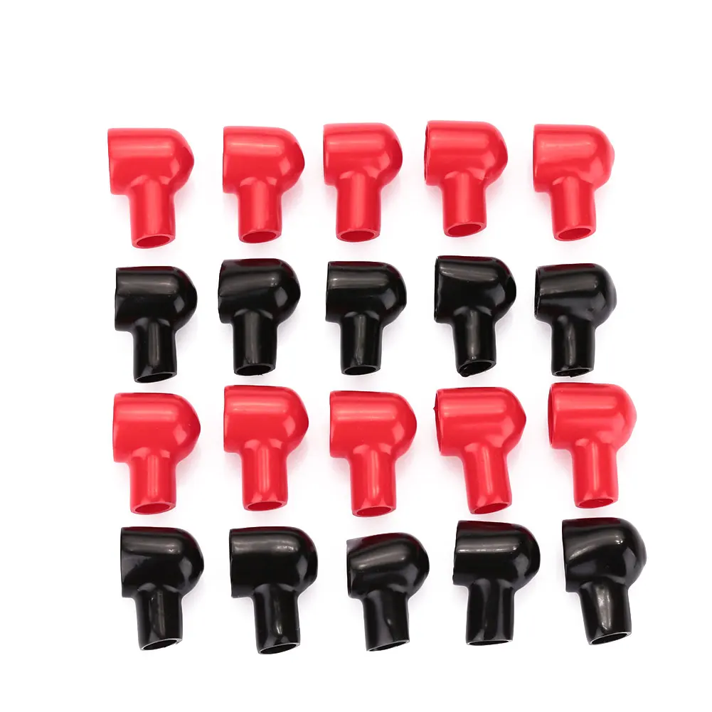 20Pcs Terminal Boots Round Black Red Battery Insulating Covers Rubber