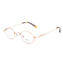 Borde Retro ronda gafas de miopía gafas de oro claro lentes redondas gafas vintage mujer marco óptico hombres oculos 8109