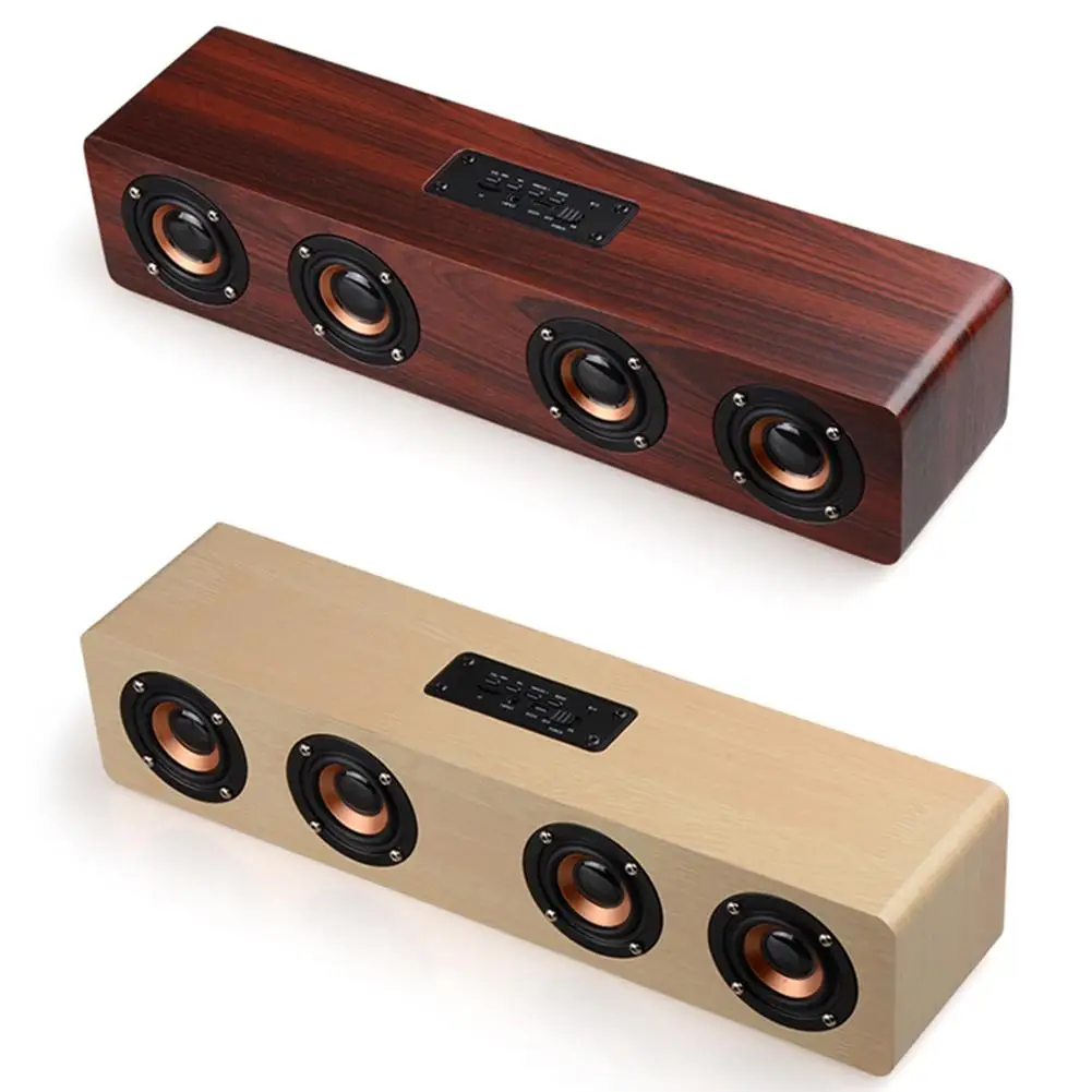 

Wooden Home TV Computer TF Card FM Stereo Subwoofer Wireless Bluetooth Speaker Good quality