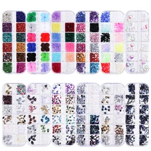 12 Сетки Смешанные 3D Стразы украшения для ногтей Красочные капли воды аксессуары из камней инструмент для маникюра Сделай Сам дизайн