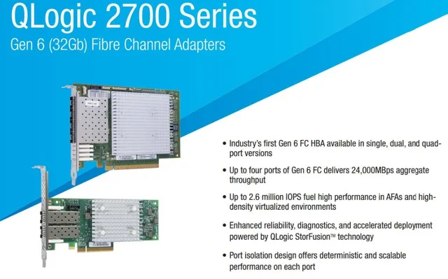 $US $17180.00  RaidStorage QLogic QLE2764-SR-CK 2-Port Quad 32 Gbps Gen 6 FC PCIe tarjeta controlador