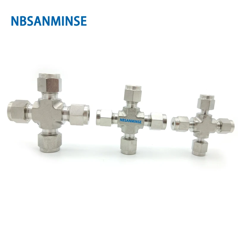 

5 Pcs / Lot Union Cross Stainless Steel SS316L Tube Fittings Plumbing Fitting Pneumatic Air Fitting High Quality Sanmin