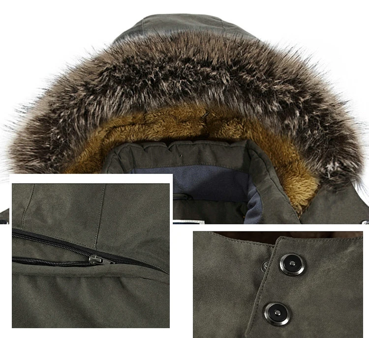 Толстая теплая зимняя куртка с капюшоном, мужская длинная парка, повседневные куртки, мужские пальто с меховым капюшоном, Мужское пальто размера плюс L-5XL