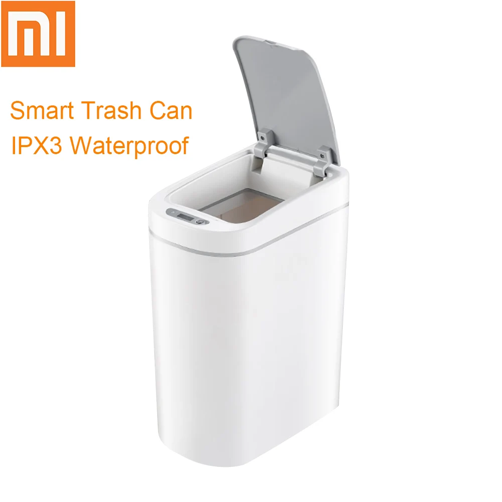 

Xiaomi Mijia NINESTARS Smart Trash Can IPX3 Waterproof Motion Sensor Auto Sealing LED Induction Cover Trash 7L Ashcan Bins