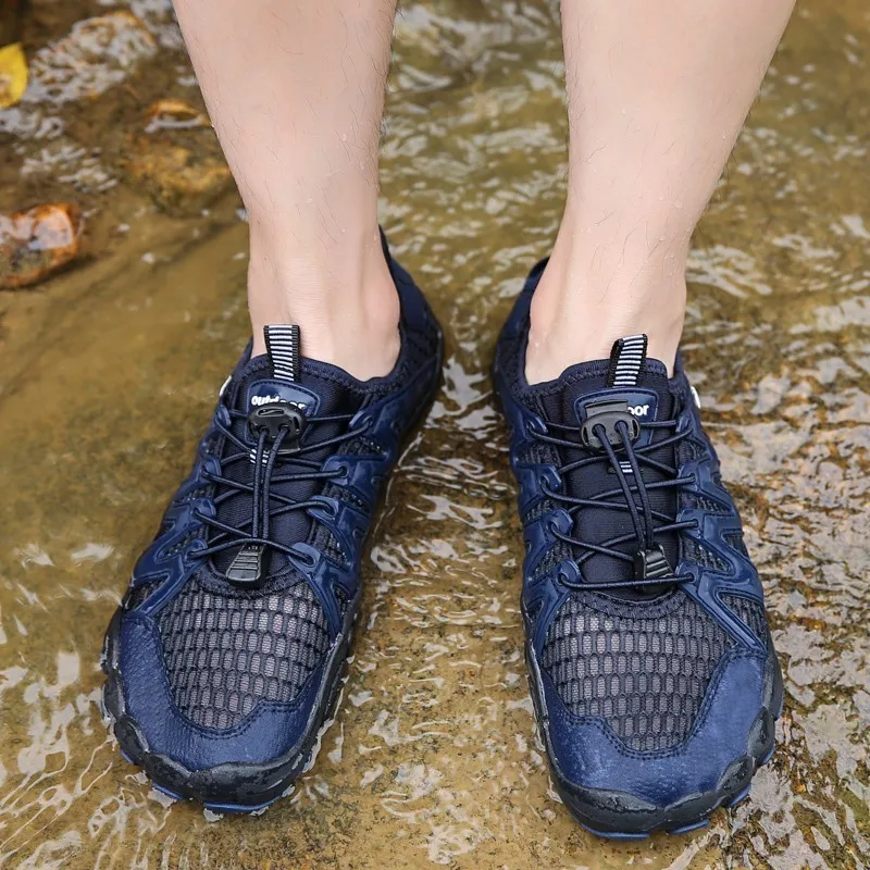 Новейшая обувь для бега, мужская летняя крутая быстросохнущая водонепроницаемая обувь, дышащая спортивная обувь, мужские кроссовки на открытом воздухе, большие размеры 39-47