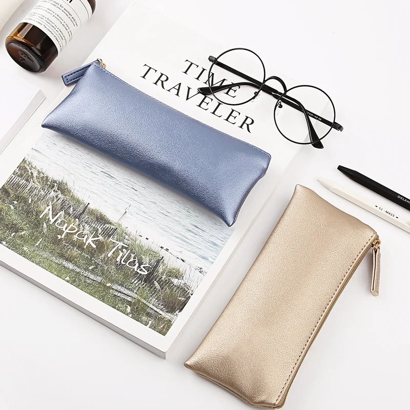  Simple Pencil Pouches Pen Case Korean Style Stationery Cosmetic Storage Bag Makeup Pouch Bag with Z