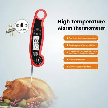 

Instant Read Meat Thermometer - Best Waterproof Thermometer with Backlight & Calibration. Digital Food Thermometer for Kitchen