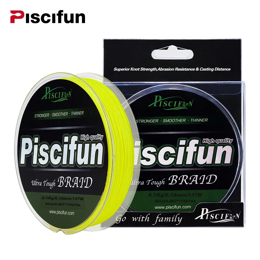 Piscifun Braided Line 137M 150Yards PE Braided font b Fishing b font Line 4 8 Stands