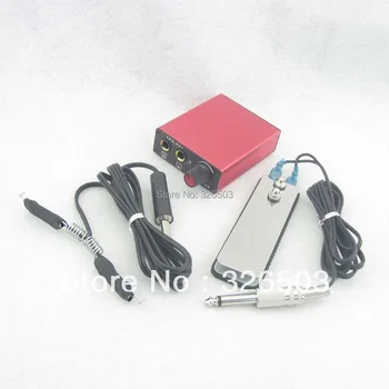 

One Super Mini Light Tattoo Power Set Supply With Foot Pedal Clip Cord PCFS36-C