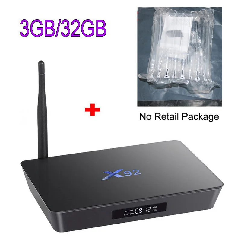 X92 3 ГБ ОЗУ 32 ГБ Восьмиядерный процессор Amlogic S912 Android 7.1.2 Smart tv Box 2,4/5,8G Wifi 4K 3D H.265 телеприставка медиаплеер PK X96 M8S - Цвет: X92 3G 32G No Box