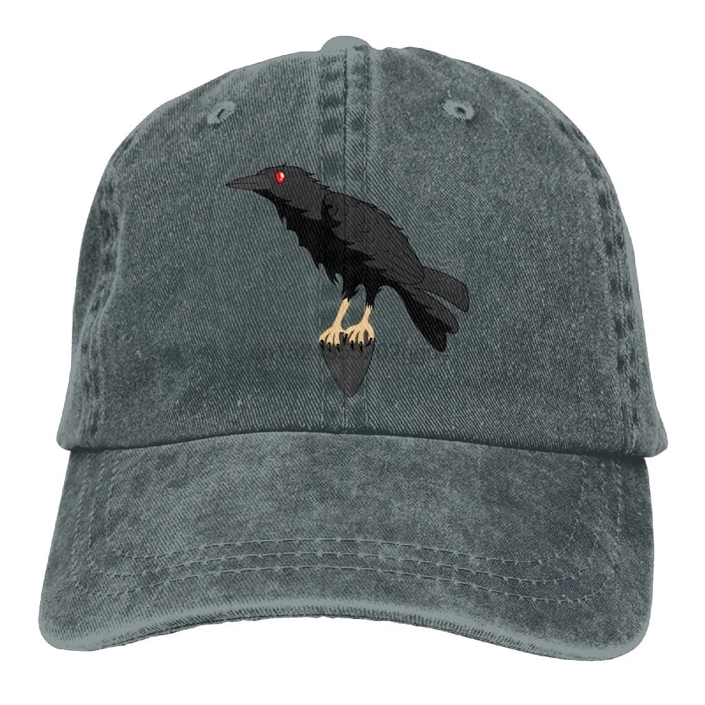 

Red-Eyes Crow Denim Hat Adjustable Unisex Baseball Cap